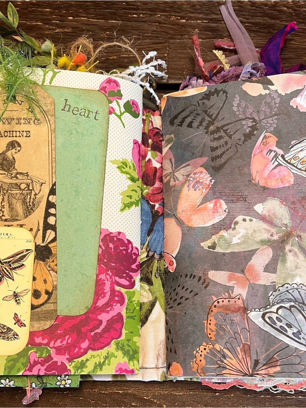 Butterfly Junk Journal Faith Floral Nature Flowers Softcover Decorated 3 Sig - Picture 16 of 16